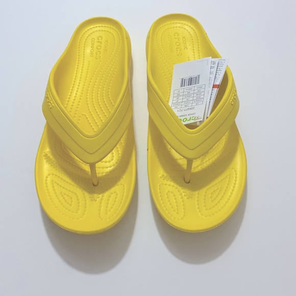 Crocs Coast Flip Yellow Unisex (M) 10 (W) 12 New - Picture 3 of 4